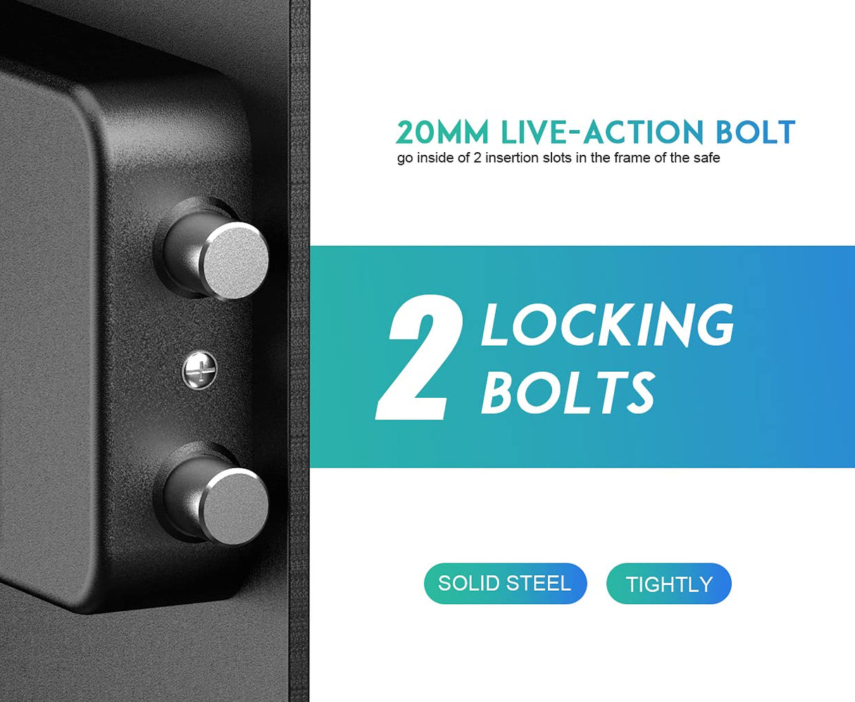 RPNB Deluxe Safe and Lock Box,Money Box,Digital Keypad Safe Box,Steel Alloy Drop Safe, Keypad Lock,Perfect for Home Office Hotel Business Jewelry Cash Use Storage,1.2 Cubic Feet RPNB