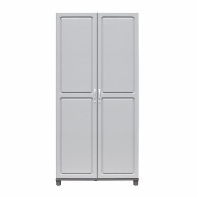 SystemBuild Evolution Kendall 36" Utility Storage Cabinet, Graphite Gray/Light Gray