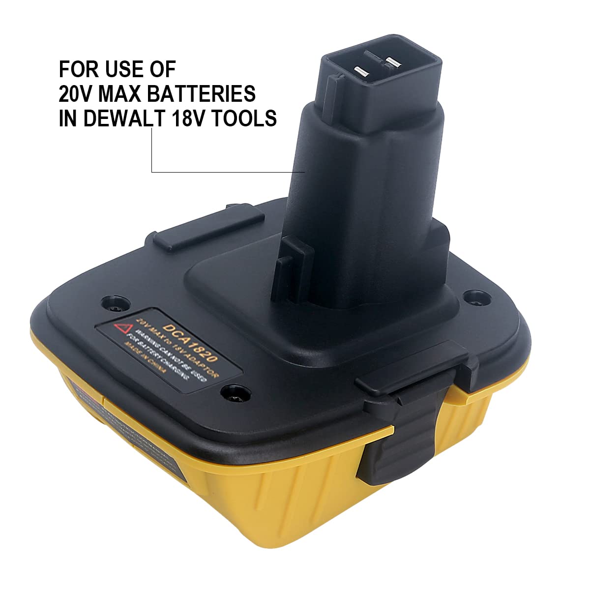 Qbmel 18V to 20V Battery Adapter Replacement for DCA1820, Compatible with 20V MAX Lithium Battery DCB203 DCB204 DCB205 DCB206 Convert to de-Walt 18Volts NiCad&NiMh battey DC9096 DW9096 DC9098 DW9099 Qbmel