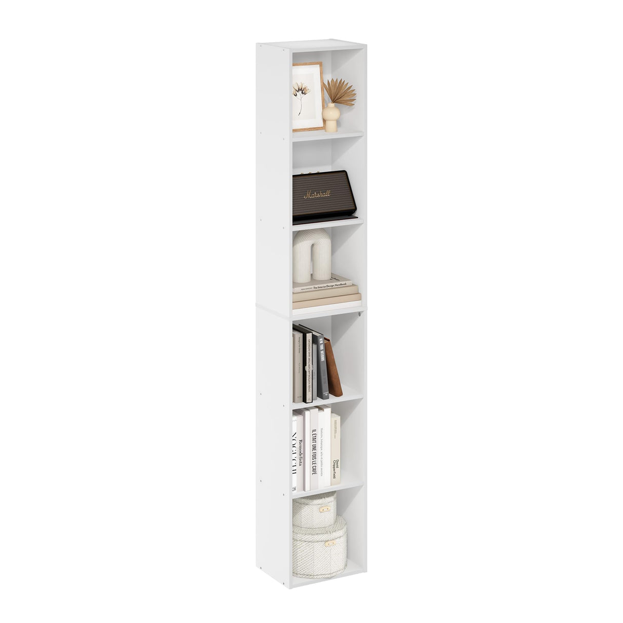 Furinno Luder 6-Tier Open Shelf Bookcase, White Furinno