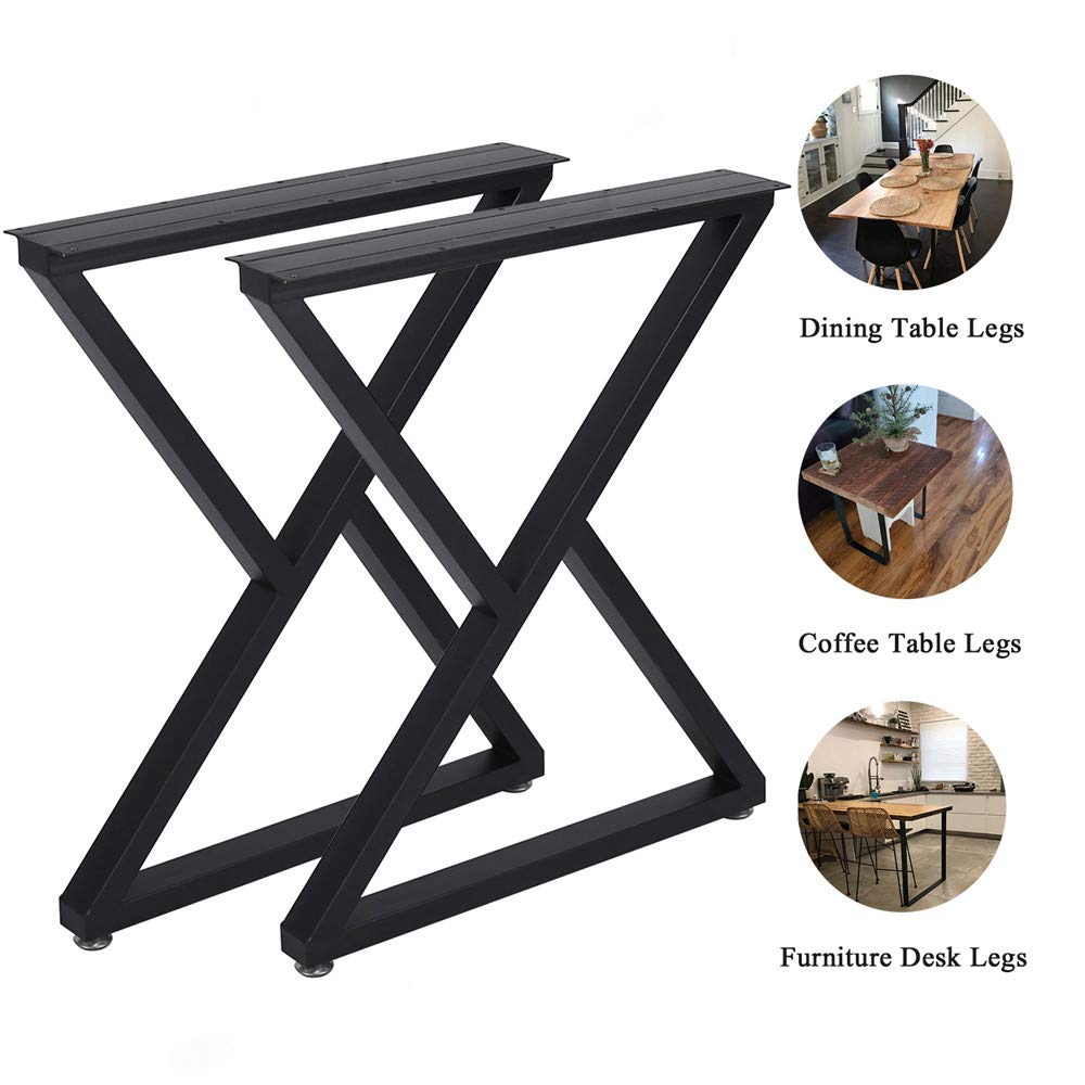 Metal Desk Legs 28 Inch Table Legs Heavy Duty Industrial Black Table Legs Z Shape Table Legs DIY Table Legs,Furniture Legs(H28”xW18”,Set of 2) TIEOU