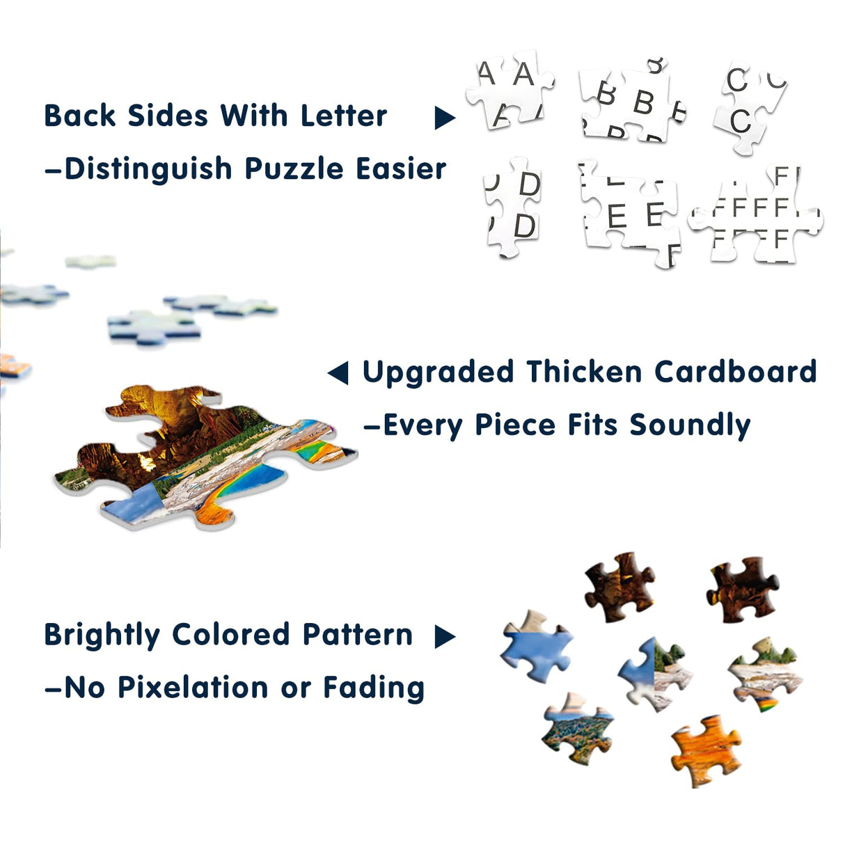 National Parks Puzzle for Adults 1000 Pieces, Landscape Nature Puzzle as National Parks Wall Decor, American Scenery Mountain Jigsaw Puzzle Including Yellowstone, Yosemite, Zion PPuzzling