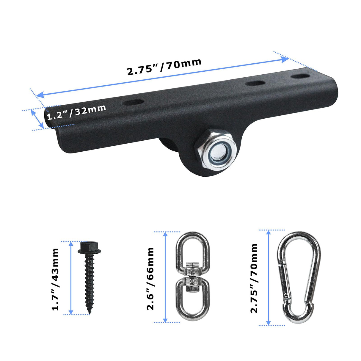 KSWLOR Heavy Bag Hanger - Heavy Duty Punching Bag Mount Hanger Bracket,360° Rotation Wall Ceiling Mount Wood Beam Hook for Boxing Muay Thai Training,Aerial Yoga Swing & Hammock KSWLOR