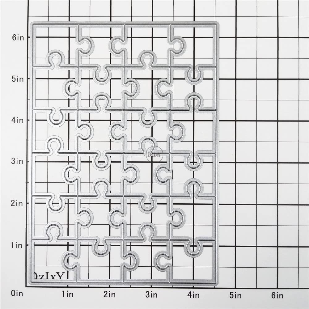 DzIxY Rectangle Puzzle Metal Cutting Dies for Card Making Kit Embossing Paper Die Cuts Scrapbook Machine Stencils Storage Pockets Supplies DzIxY