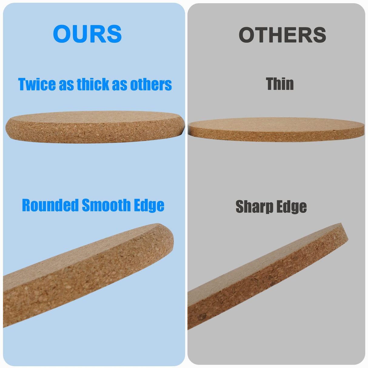 8 Pcs Drink Coasters with Holder, Thicker Cork Coasters for Drinks Absorbent for Coffee Table Wooden Coaster Set Tabletop Protection Cup Mat Bar Kitchen Living Room House Home Decor Housewarming Gift Adorever