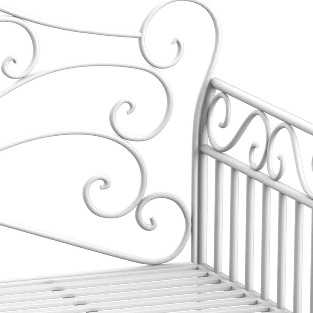 Outsunny 43" Garden Bench, Outdoor Patio Bench with Armrests, Metal Porch Bench for Backyard, Poolside, Lawn, Cream White Outsunny