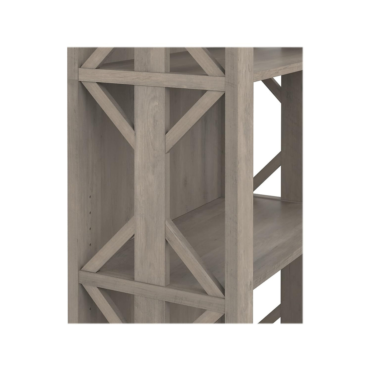 Bush Furniture Homestead 4 Shelf Farmhouse Bookcase in Driftwood Gray, Vertical Office Organizer, Home Shelving Unit for Books and Decor, Bookshelf Bush Furniture