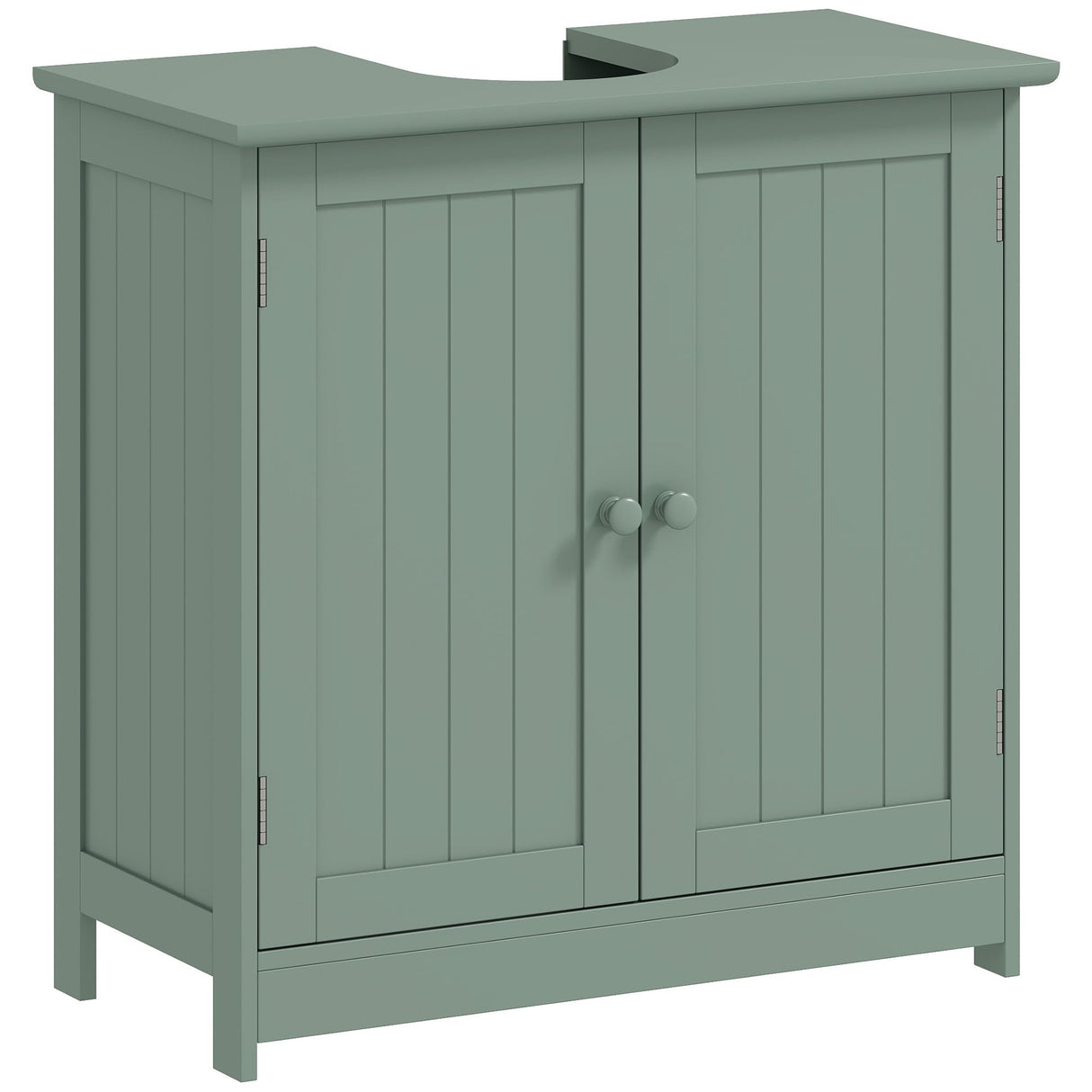 HOMCOM Under Sink Bathroom Cabinet, Pedestal Sink Storage Cabinet with 2 Doors, Shelf and U-Shape, Dark Green HOMCOM