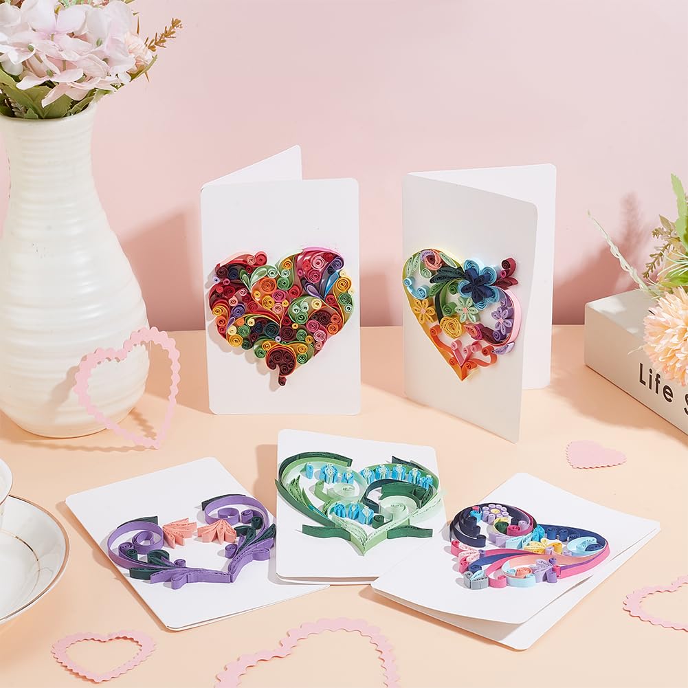 WEBEEDY 20 Sets Paper Quilling Kit for Adults Beginners DIY Heart Quilling Greeting Card Making Kit with Instruction DIY Unique Card for Valentine's Day Birthday,Holiday,New Year's Day,Thanksgiving WEBEEDY