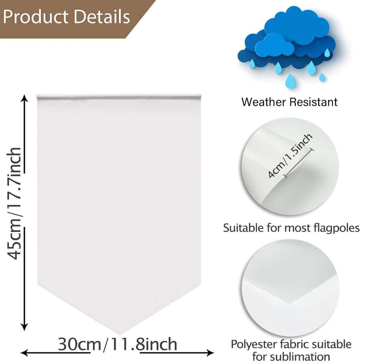 12Pcs Sublimation Garden Flags Blank Banners 12X18in Polyester Flags for Heat Transfer Printing Dye DIY Craft Indoor Outdoor Courtyard KKSUBCA