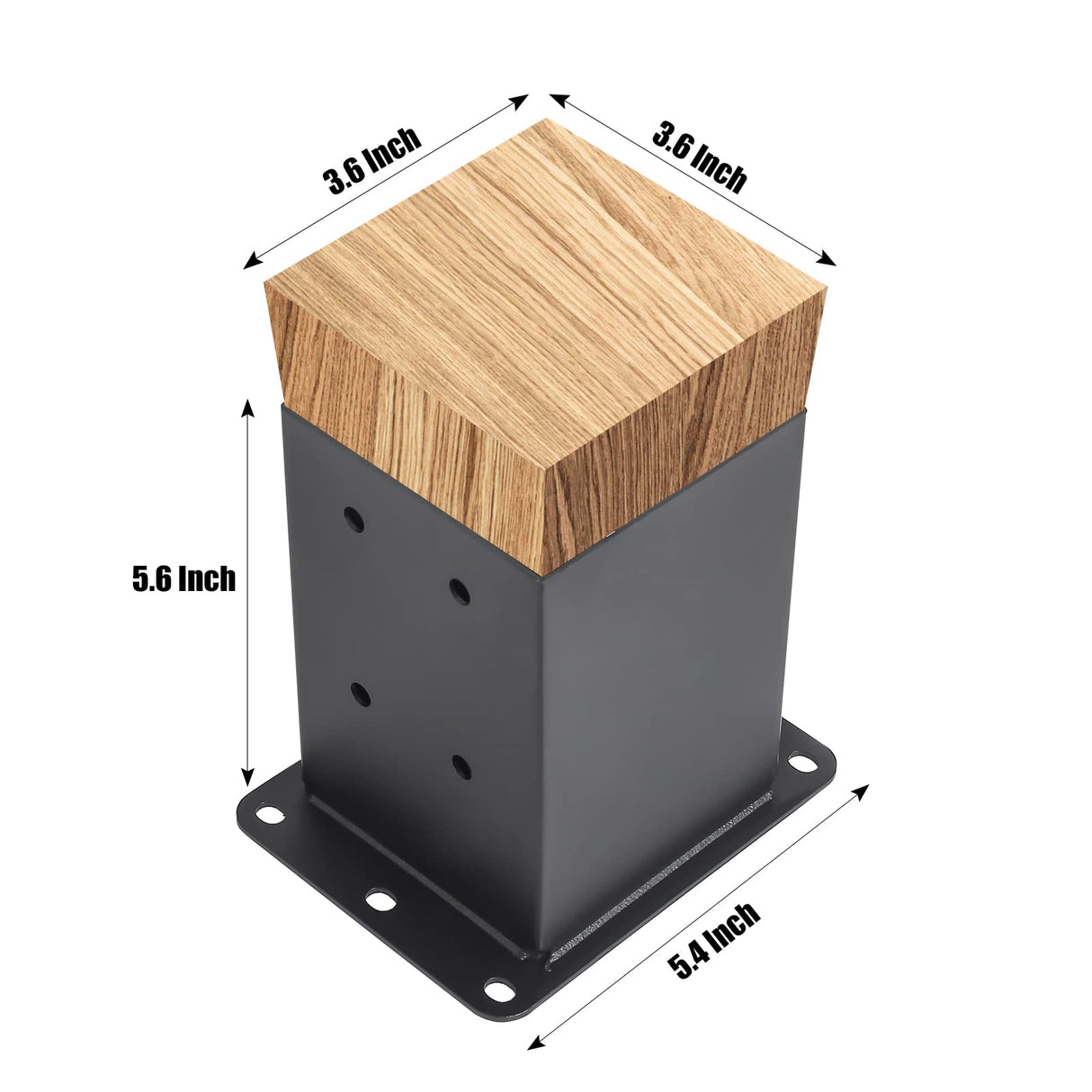 Nrspp 4x4 Post Base, 6 Sets Post Anchor, (Inner Size 3.5"x3.5") Black Metal Powder-Coated Deck Post Base Support for Outdoor Fence,Mailbox,Pergola Brackets Fence Kit Nrspp