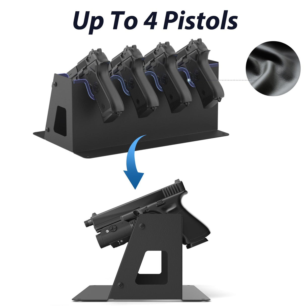 Grimtron Gun Safe for Handgun (2.04 cu. ft.) - Biometric Quick Access Handgun Safe 【Gun Rack & Gun Organizer】Home Pistol Safe Box, Fingerprint Multiple Gun Safe with Backlit Keypad, Gun Vault Grimtron