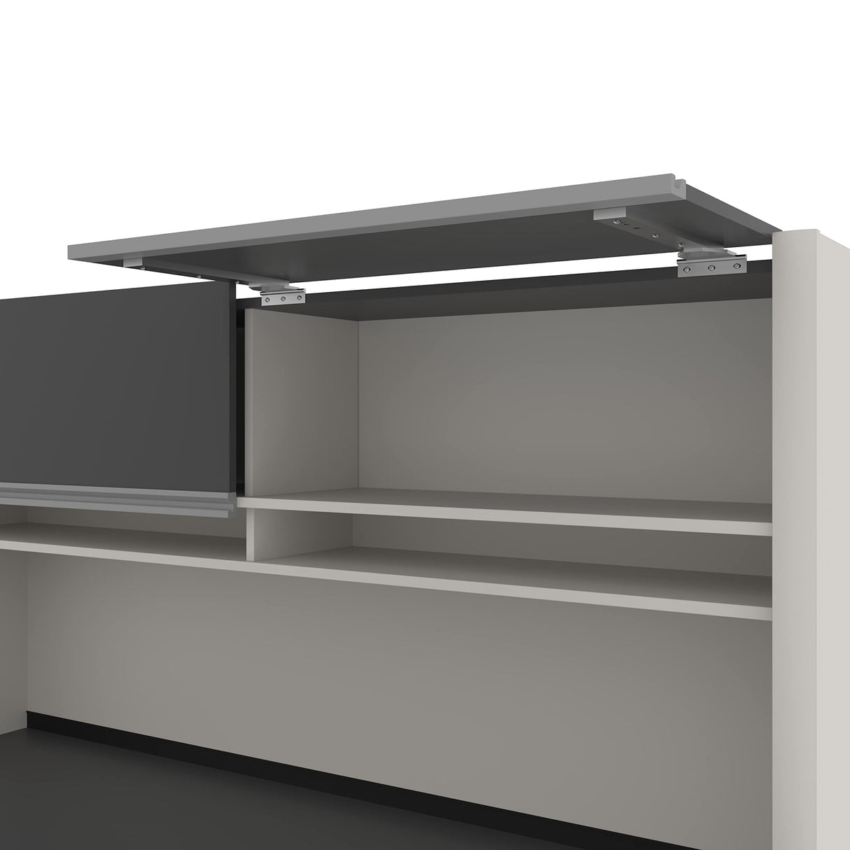 Bestar Connexion U-Shaped Workstation with Three Drawers, 72W, Slate/Sandstone Bestar