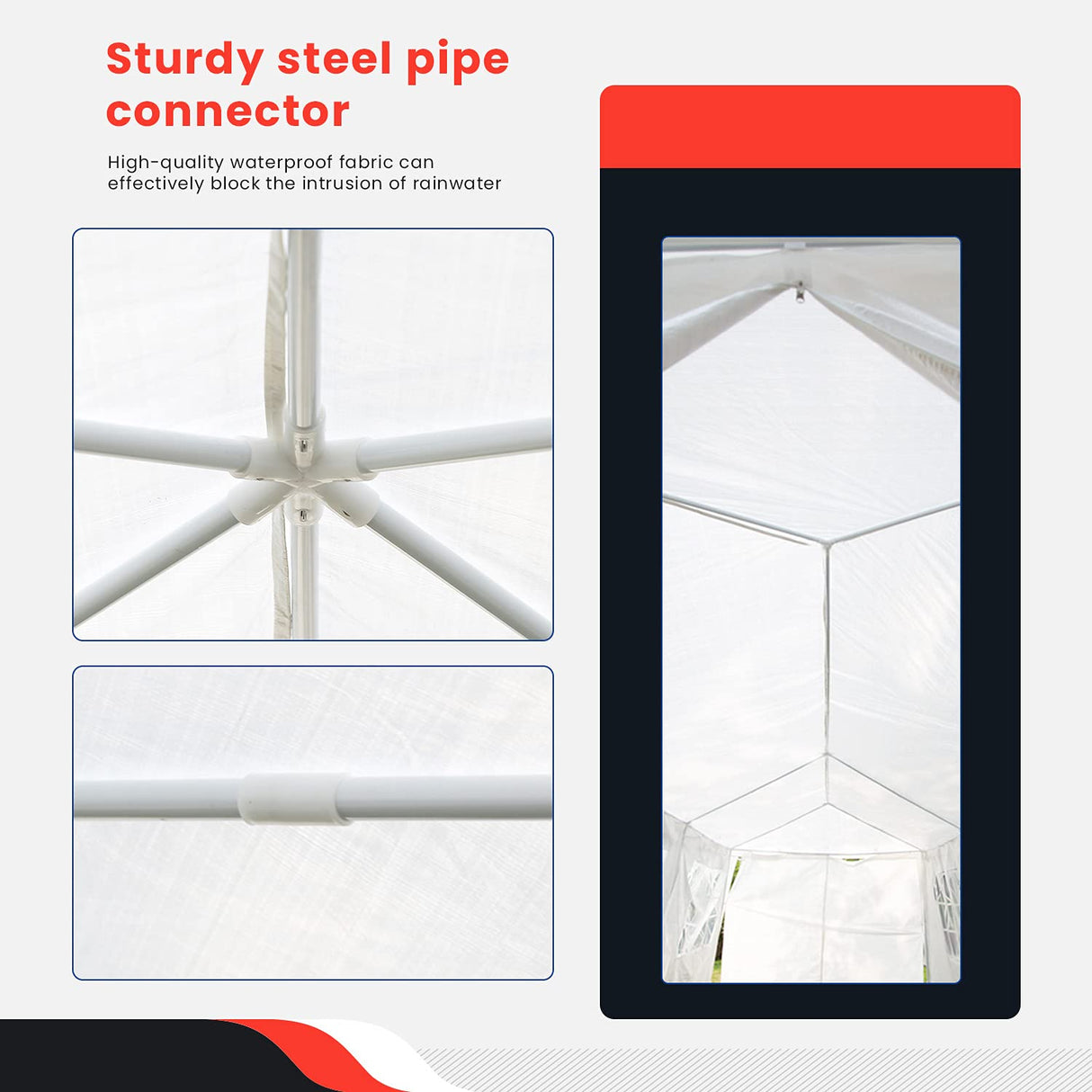 Canopy 10'x30' Party Tent Heavy Duty Outdoor Gazebo Wedding Party Tent with 8 Removable Sidewalls Waterproof UV Resistant for Wedding Camping Shelter BBQ,White BestMassage