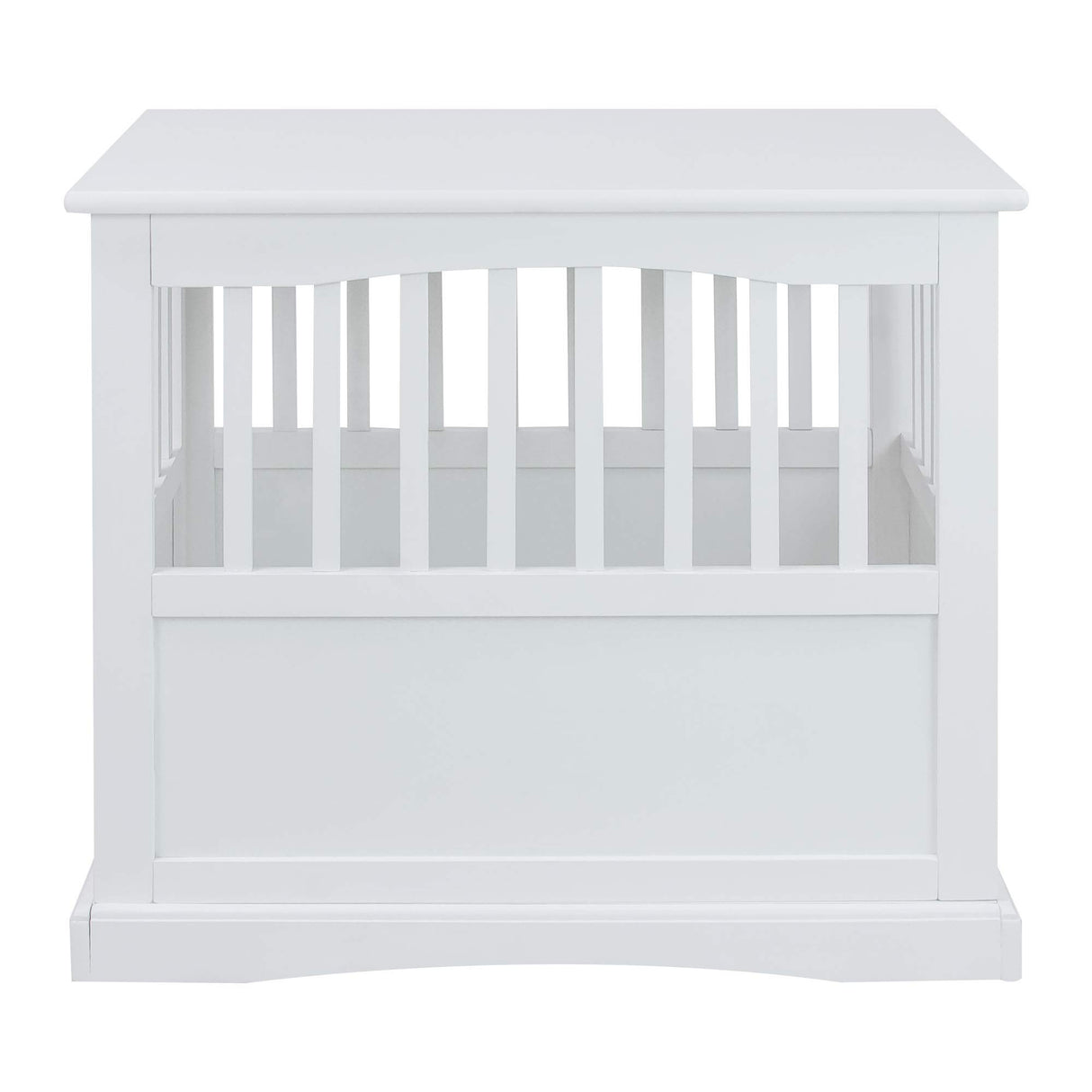 Casual Home Wooden Decorative Indoor Kennel Dog Crate End Table Night Stand Furniture with Lockable Gate for Medium Pets Up to 25 Pounds, White Casual Home