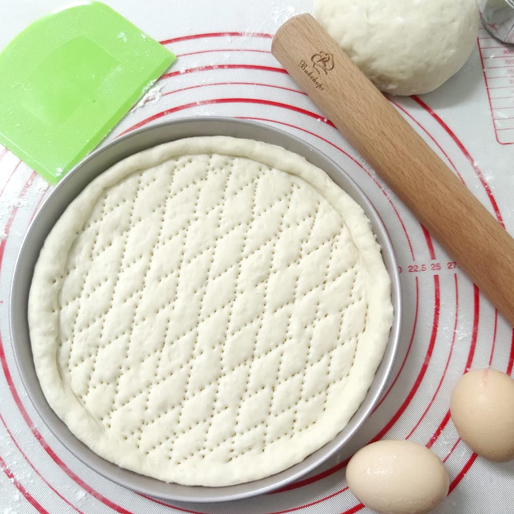 Bakehope Rolling Pin for Baking Pasta Pizza Bread, Natural Beech Wood Dough Roller(15.75 Inches, dowel) Bakehope