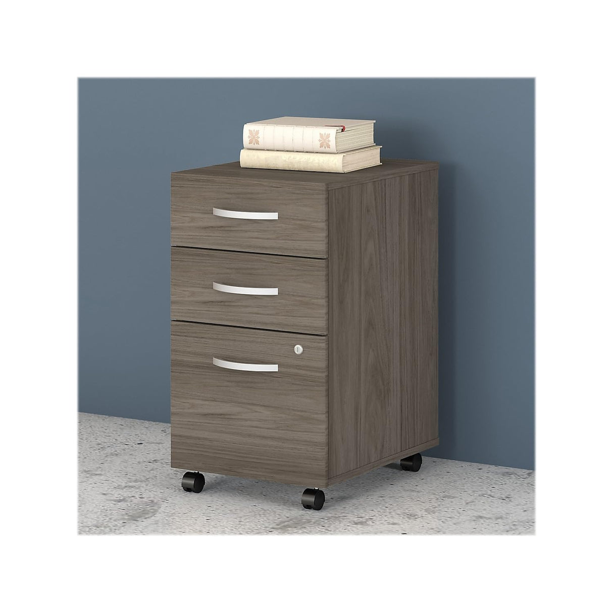 Bush Business Furniture Studio C 3-Drawer Mobile Vertical File Cabinet, Letter/Legal Size, Lockable, Modern Hickory (SCF216MHSU) Bush Business Furniture