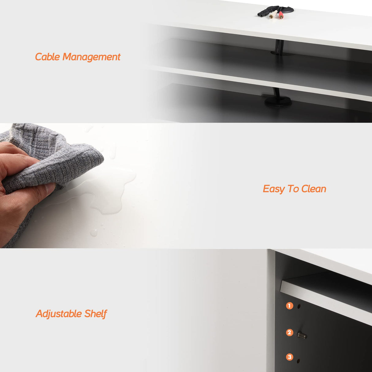 WAMPAT White Floating TV Stand with Blue LED Lights, Floating Entertainment Center Wall Mounted, Floating TV Media Console with Storage Under TV for Living Room,White,39 Inch WAMPAT