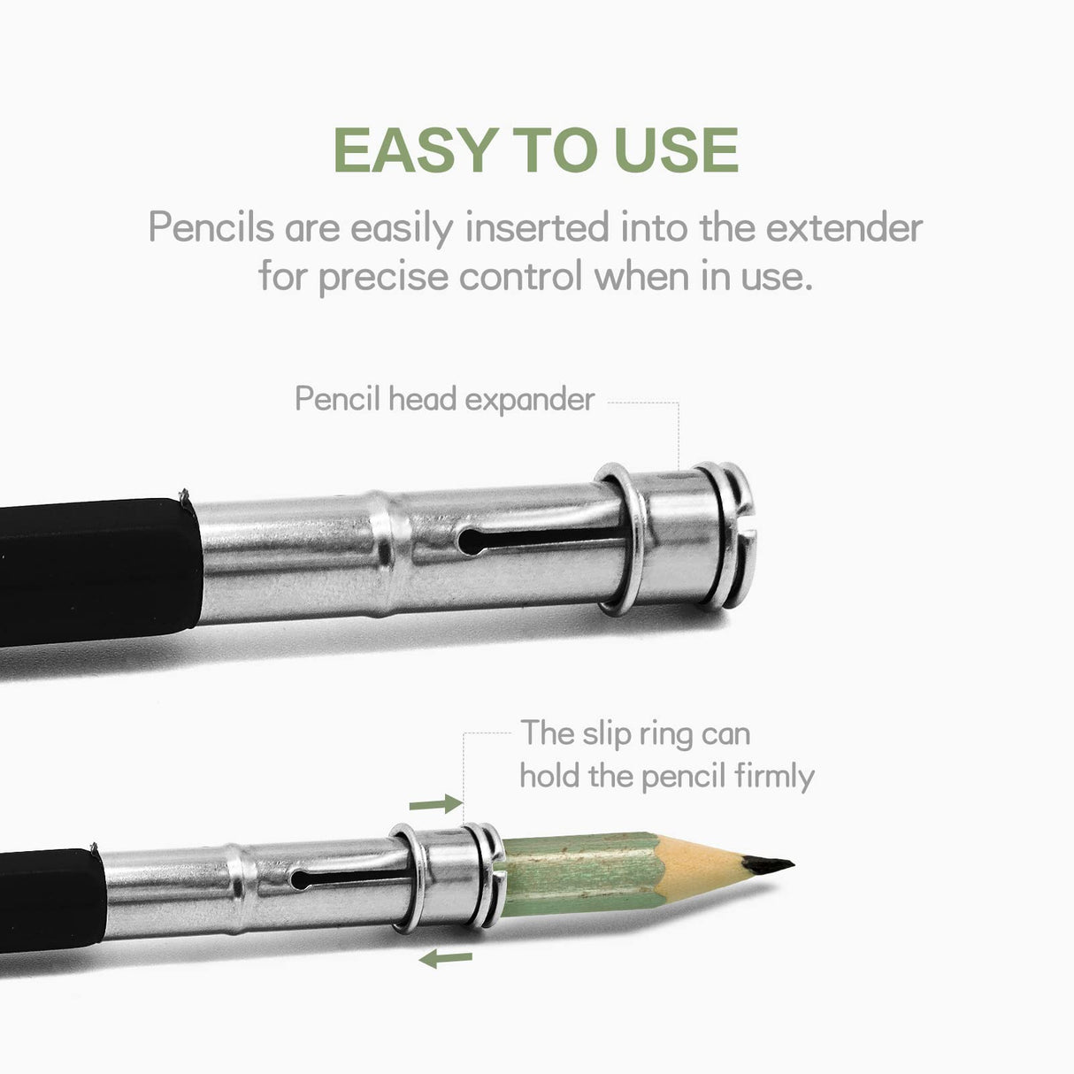 MOFIT Pencil Extenders 6PCS Adjustable Pencil Lengthener Tool Coupling Device for School,Office,Sketch,Art,Writing MOFIT