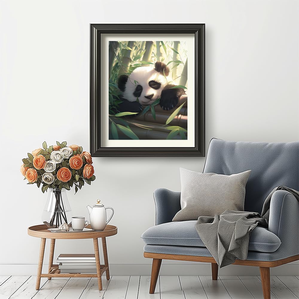 Natuyalo Panda Paint by Numbers Kit for Adults - Animal Paint by Number on Canvas Without Frame, DIY Acrylic Painting for Ideal Gift Home Wall Decor (16x20 Inch) Natuyalo