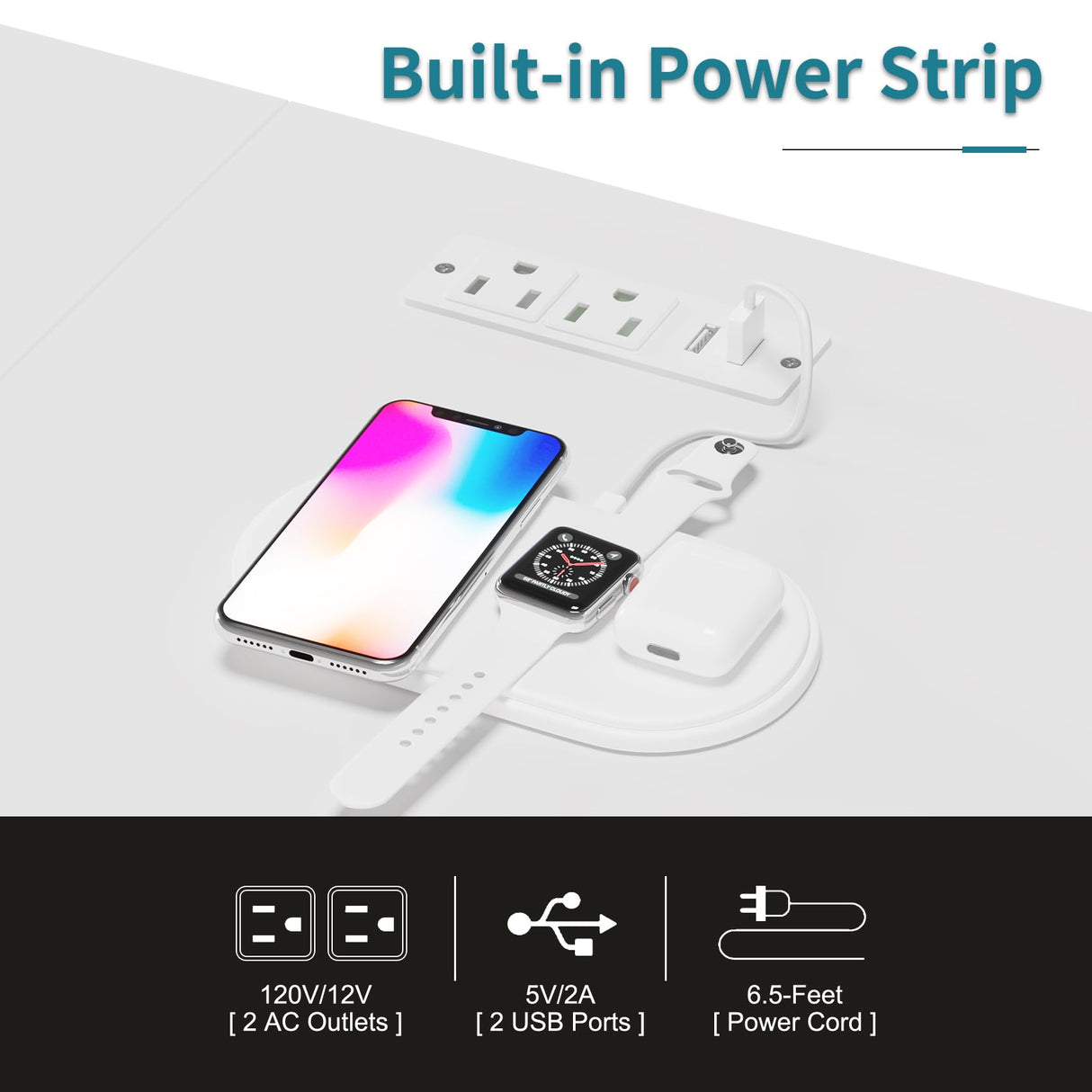 LUMTOK 55" W 2-in-1 Dresser with Hanging Rack, 10 Drawers Dresser for Bedroom, White Drawer Dressers with LED Lights, Charging Station and Hanging Racks for Bedroom LUMTOK