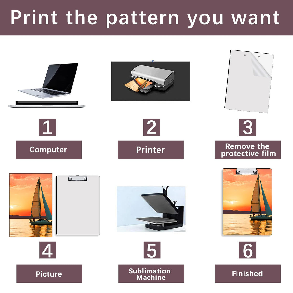 6 Pack Sublimation Clipboard Blanks Bulk MDF Sublimation Clipboard A4 Letter Size 8.8'' x 12.4'' Sublimation Teacher Blanks for Office Products DIY Handmade Craft Sublimation Ornaments Blanks AiDiYGECO