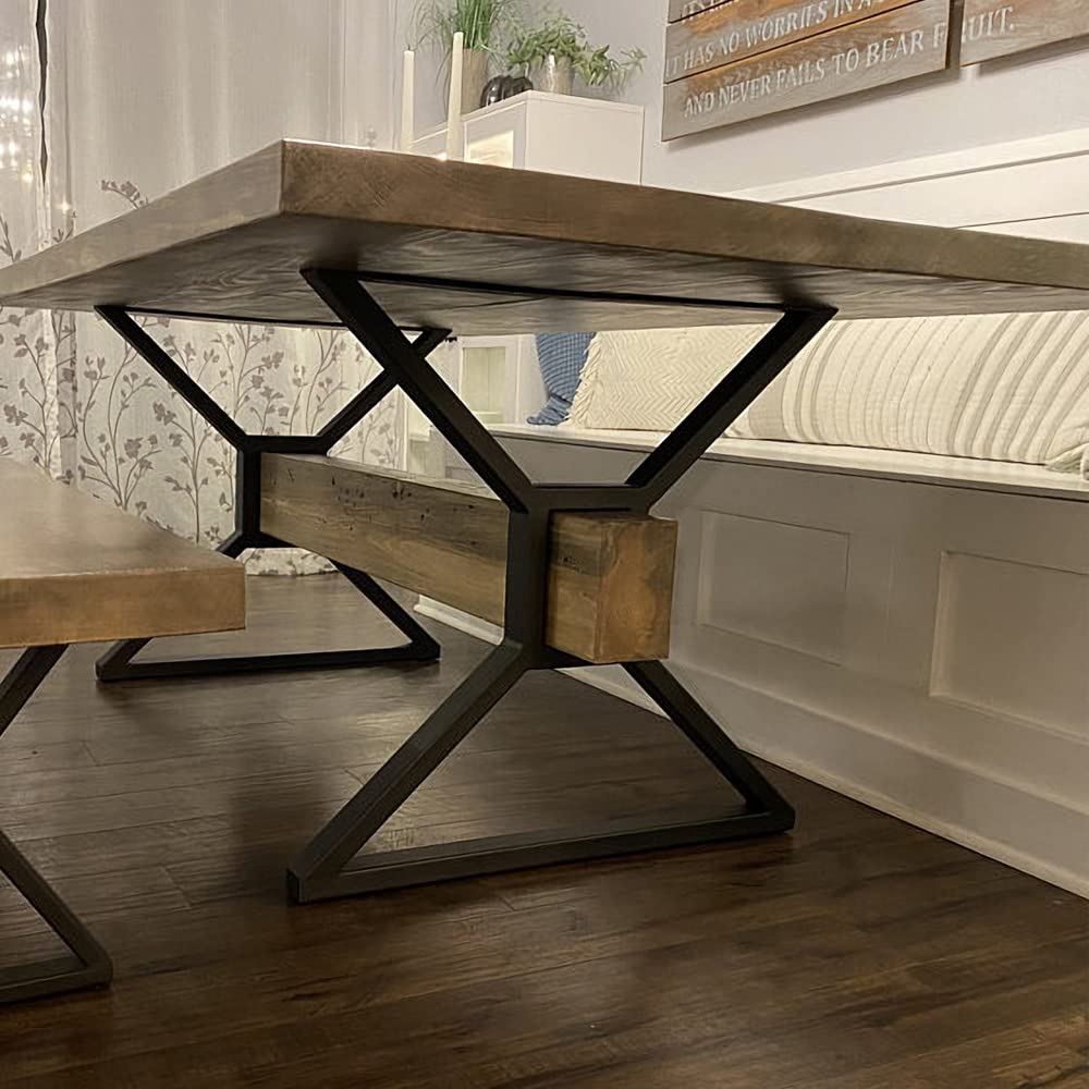 HEONITURE Metal Table Legs - Heavy Duty Desk & Furniture Legs, Modern Industrial Set of 2 (28" Height, 23.6" Wide) HEONITURE