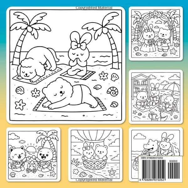 Beach Pals: Summer Coloring Book for Adults and Kids, Bold and Easy for Relaxation and Stress Relief WoodArtSupply