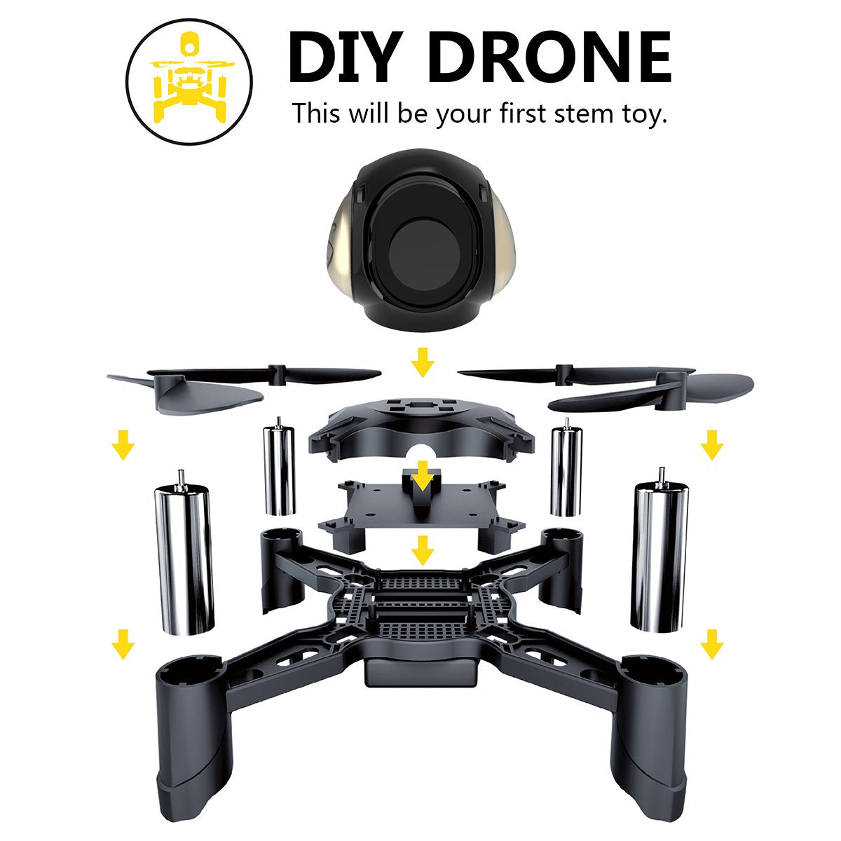 REMOKING R605 RC DIY Drone Toys Mini Racing Quadcopter Headless Mode 2.4GHz 360°flip 4 Channels Altitude Hold Indoor and Outdoor Game Educational Building Toy Science Kit for Kids and Adults REMOKING