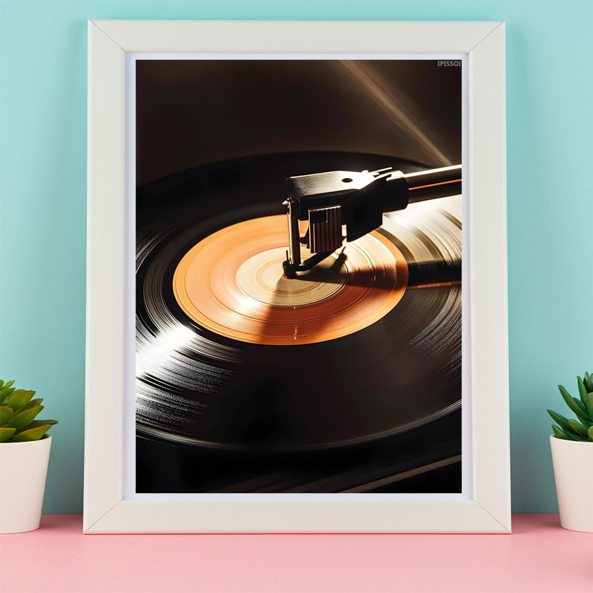 IPISSOI Music Diamond Art Kits Vinyl Records Diamond Art DIY Full Drill 5D Diamond Art Round Gemstone Crystal Diamond Art Kit for Home Wall Decor 12x16 Inch IPISSOI