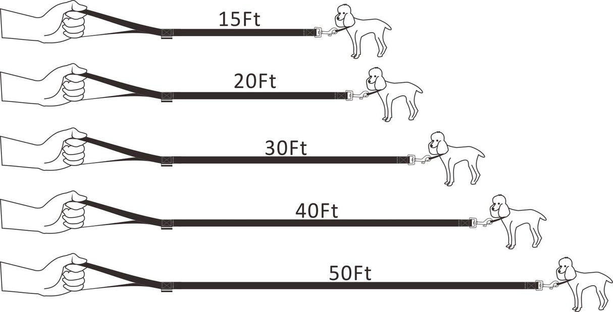 Siumouhoi Dog/Puppy Obedience Recall Training Agility Lead- 15 ft 20 ft 30 ft 40 ft 50 ft Long Leash -for Training Leash, Extended Rope for Training. (20Feet, Black) Siumouhoi