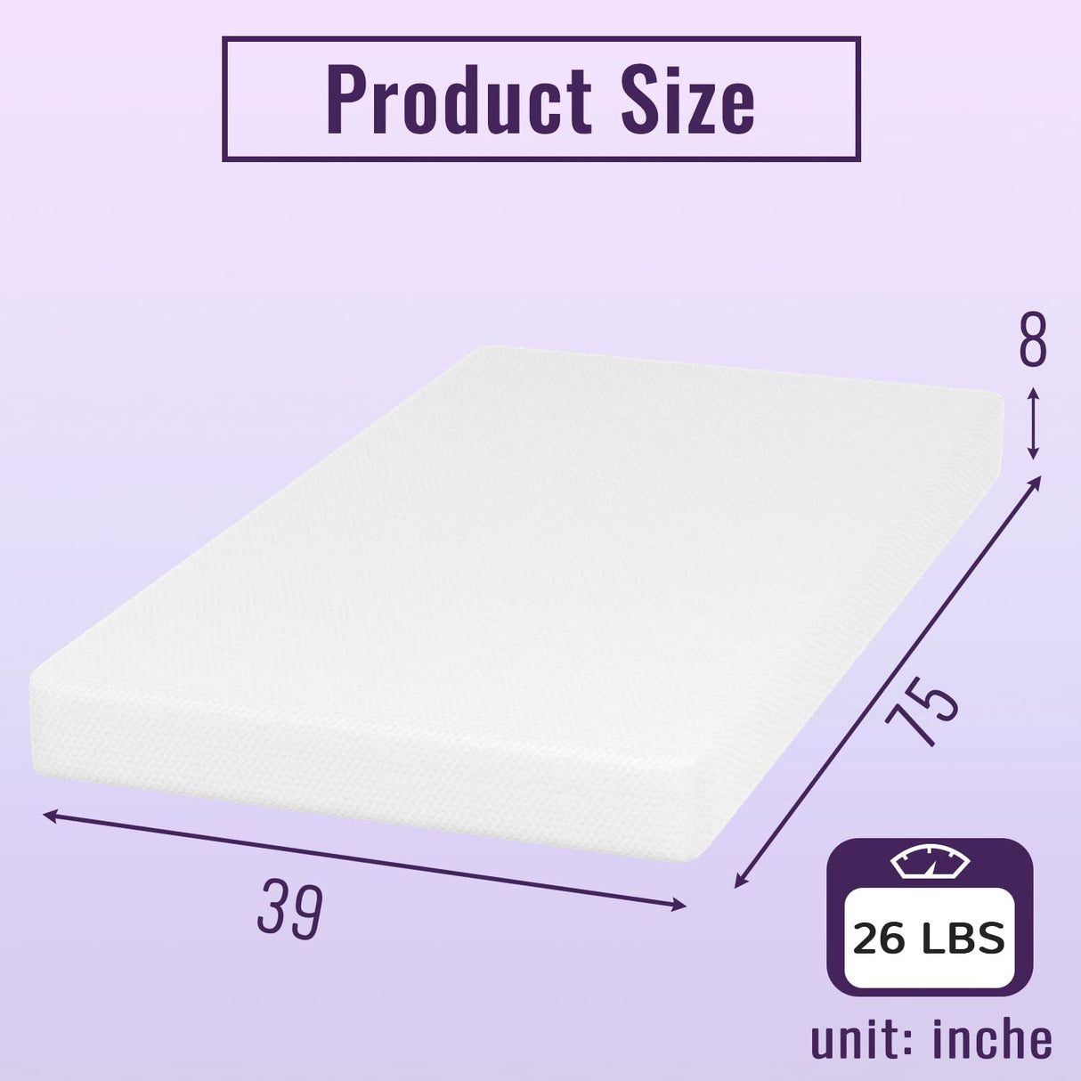 PayLessHere Memory Foam Mattress Cooling Gel Bamboo Charcoal Infused Mattress 8 inch Mattress CertiPUR-US Certified Breathable Bed Mattress for Cooler Sleep Supportive & Pressure Relief,White Twin PayLessHere