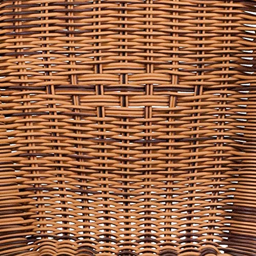 Flash Furniture Cadiz Series Dark Red Bamboo-Aluminum Indoor-Outdoor Restaurant-Patio Chair with Burning Brown Rattan Flash Furniture