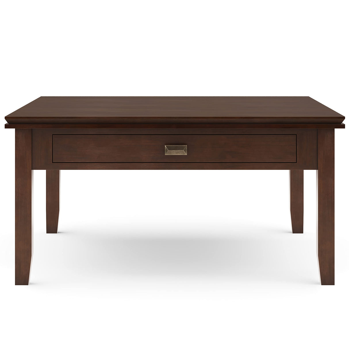 SIMPLIHOME Artisan Square Coffee Table - 36 inch Wide Solid Wood Transitional Cocktail Table in Russet Brown, Classic Living Room Table with Slatted Open Shelf and Contemporary Framed Top Design SIMPLIHOME
