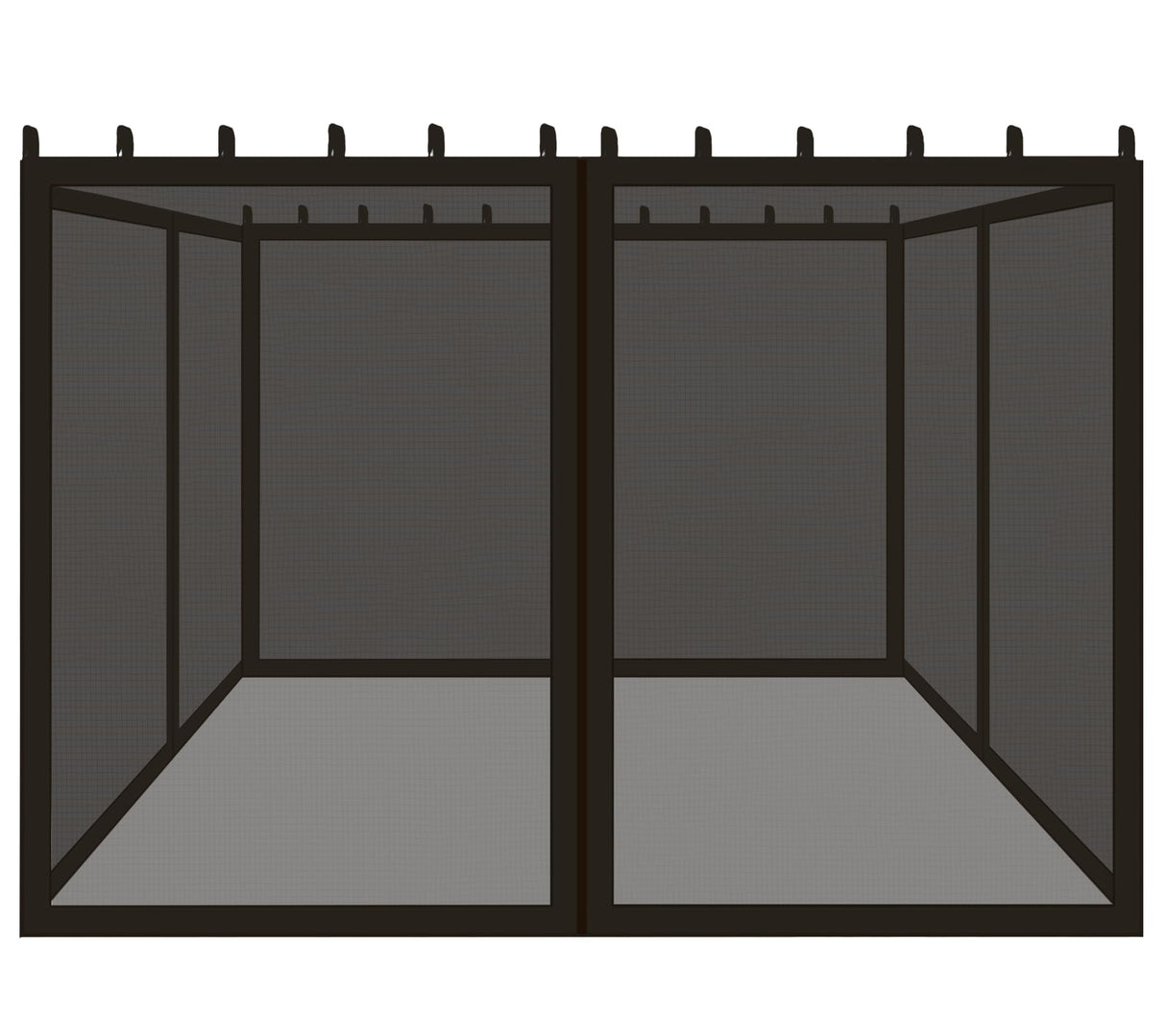 Coverify Replacement Gazebo Mosquito Netting 10x10FT, Universal Outdoor Pergola 4-Panel Patio Screen Walls with Zipper (Mosquito Netting ONLY, Black) Coverify