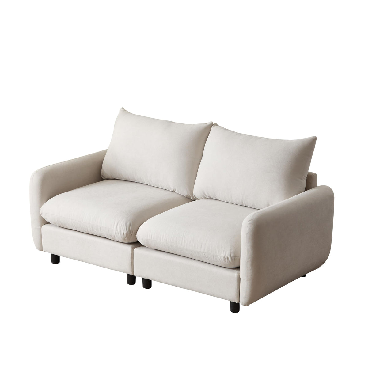 Christopher Knight Home Bricez 69" Loveseat, Upholstered Sofa, Modular Couch, Oversized Loveseat, Spacious Seating Sofa Couch, Comfort Sectional Corner Wooden Chair for Living Room Home Office, White Christopher Knight Home