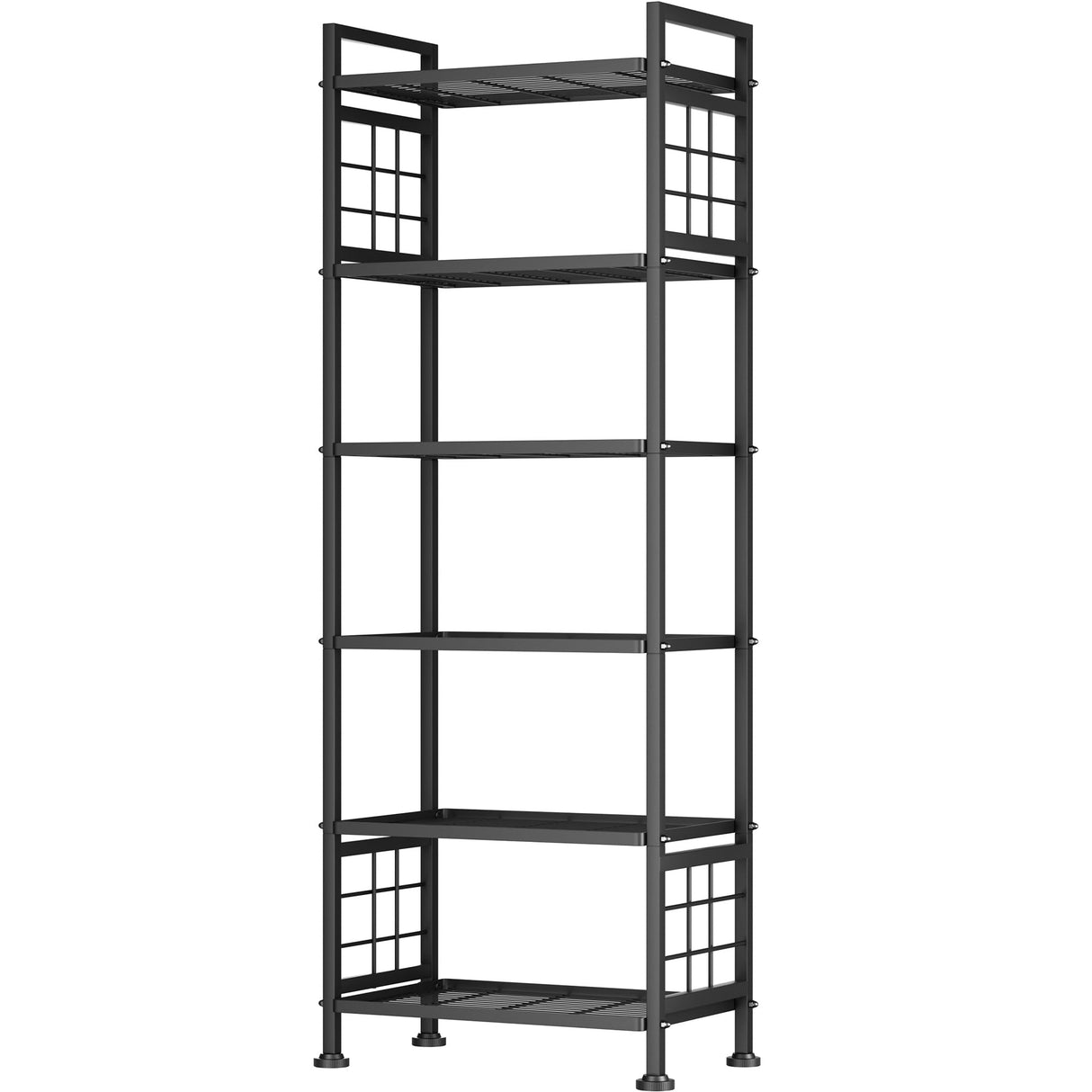 GIOTORENT 6-Wire Garage Shelving Storage Shelves, Metal Shelving Unit Pantry Rack, Kitchen Storage Adjustable Shelf 900Lbs Capacity for Laundry Kitchen Bathroom Organizer(Black) GIOTORENT