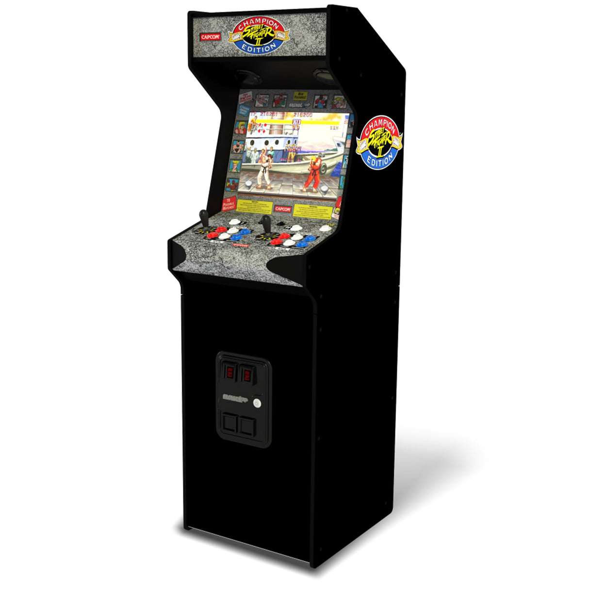 Arcade1Up Street Fighter II CE HS 5 Deluxe Arcade Machine, Compact 5' Tall Stand Up Cabinet with 14 Classic Games and 17" BOE screen, Black ARCADE1UP