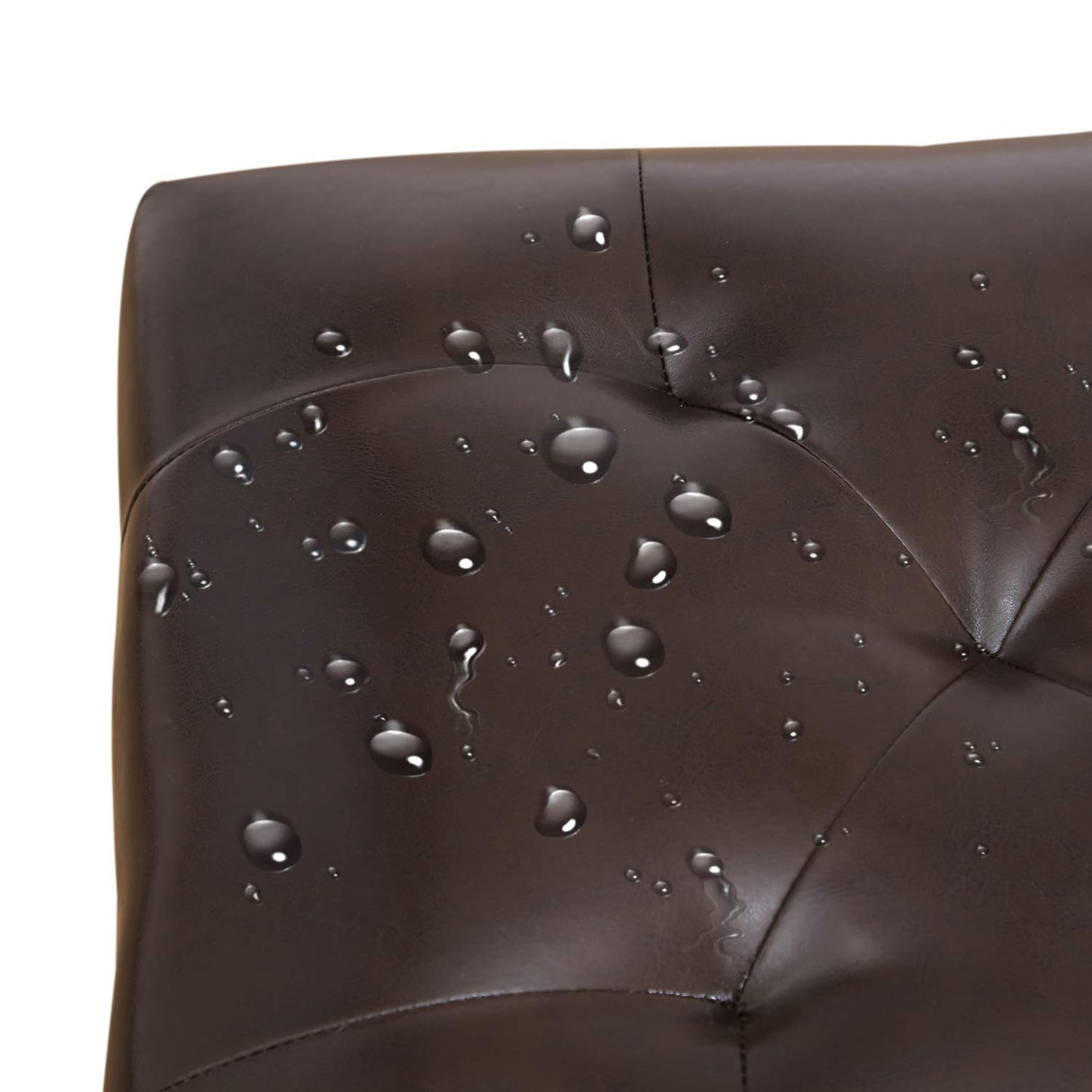 Joveco Leather Storage Ottoman Bench Rectangle 24 Inch Foot Rest Ottomans Stool for Living Room Bedroom(Brown) Joveco