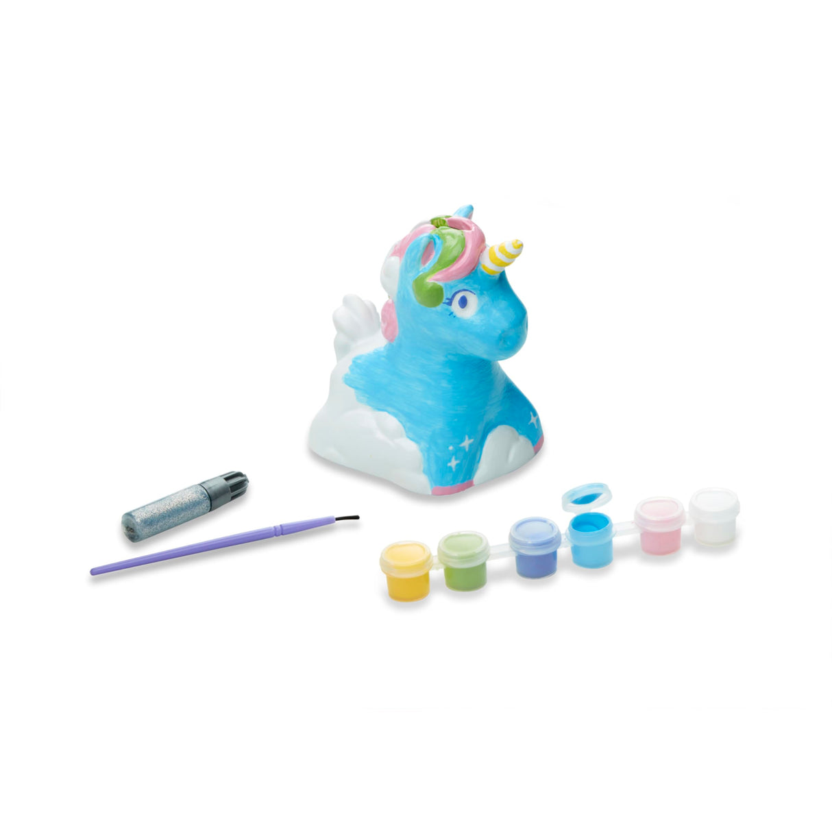 Melissa & Doug Created by Me! Decorate-Your-Own Unicorn Bank Craft Kit with 6 Pots of Paint, Glitter Glue, Paintbrush Melissa & Doug