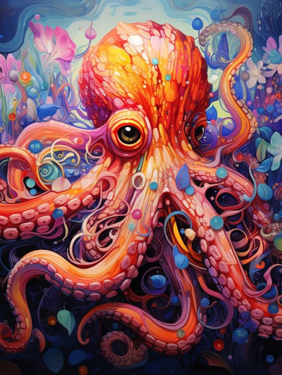 VAIIEYO 5D Diamond Art Kits for Adults Octopus, Diamond Painting Animal, Paint by Numbers Full Drill Round Rhinestone Craft Canvas for Home Wall Decor Gift 12x16 inch-28