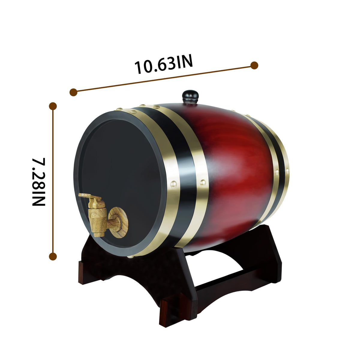 1.5L Whiskey Barrel Dispenser Oak Aging Barrels Home Whiskey Barrel Decanter for Wine, Spirits, Beer, and Liquor (Red Wine) Aimee_JL