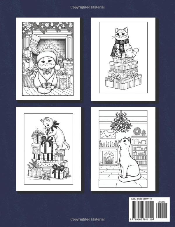 Christmas Coloring Book: Merry Catmas Coloring Book For Adults and Kids, A Cozy Book Where Playful Cats Bring the Spirit of Holidays to Life WoodArtSupply