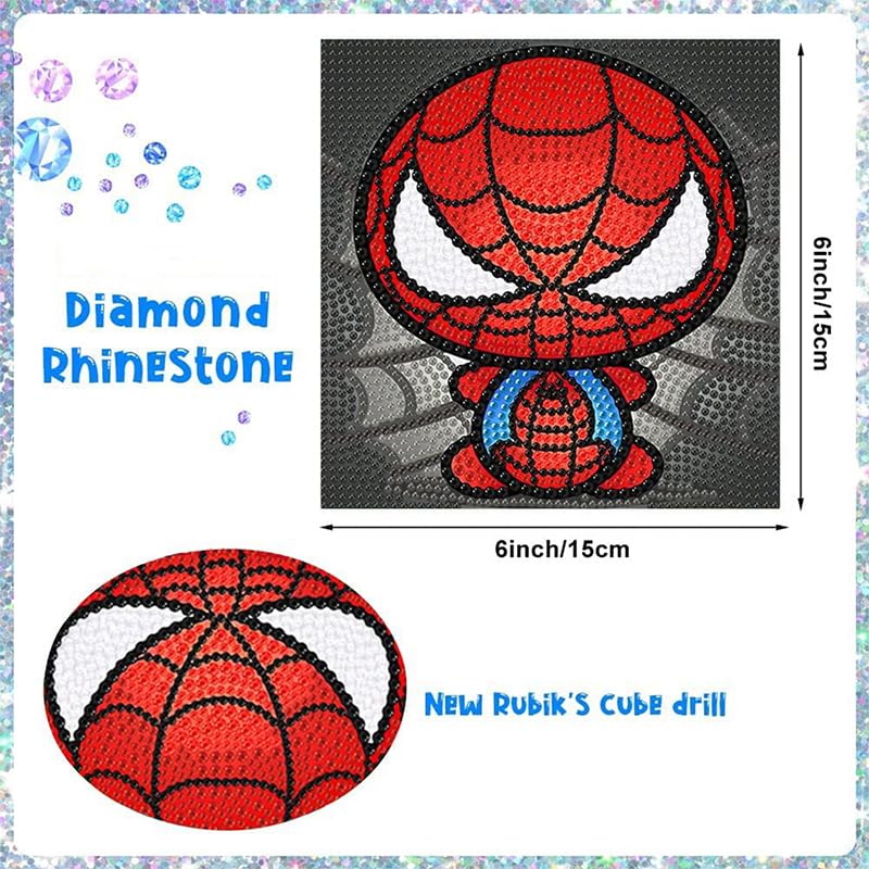 LWZAYS Diamond Painting Kits for Kids Diamond Art Gem by Number Kits Arts and Crafts for Kids, Mosaic Kits DIY Full Drill Painting Kit for Home Wall Decor 4 Pieces 6" X 6" LWZAYS