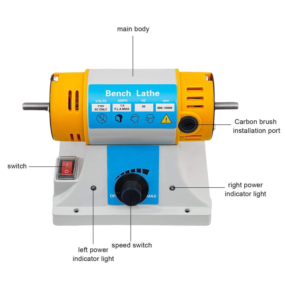 Mini Buffer Jewelry Polisher, 110V Bench Buffer Polishing Machine with Accessories, Multi-Function Benchtop Polisher Grinder, for Jewelry, Wood, Amber, Metal, Jade GXFCHYL