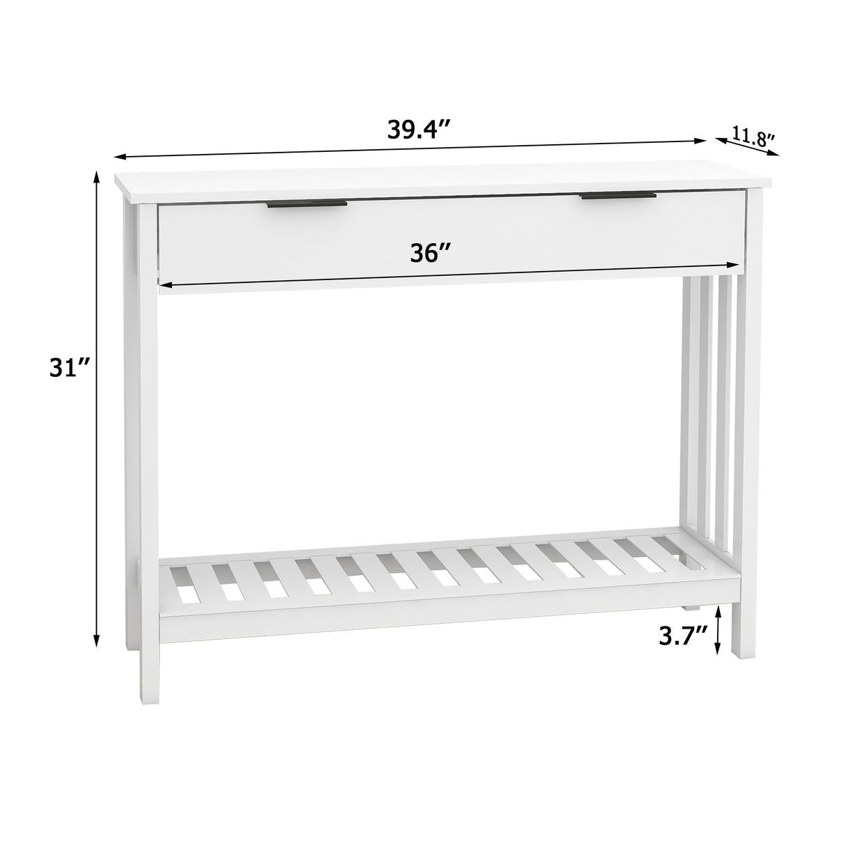 TaoHFE White Narrow Console Table with Storage Modern Wood Entryway Table with Drawer Hallway Table Sofa Tables for Living Room, Entrance Tables for Front Door Corridor, Office, White TaoHFE