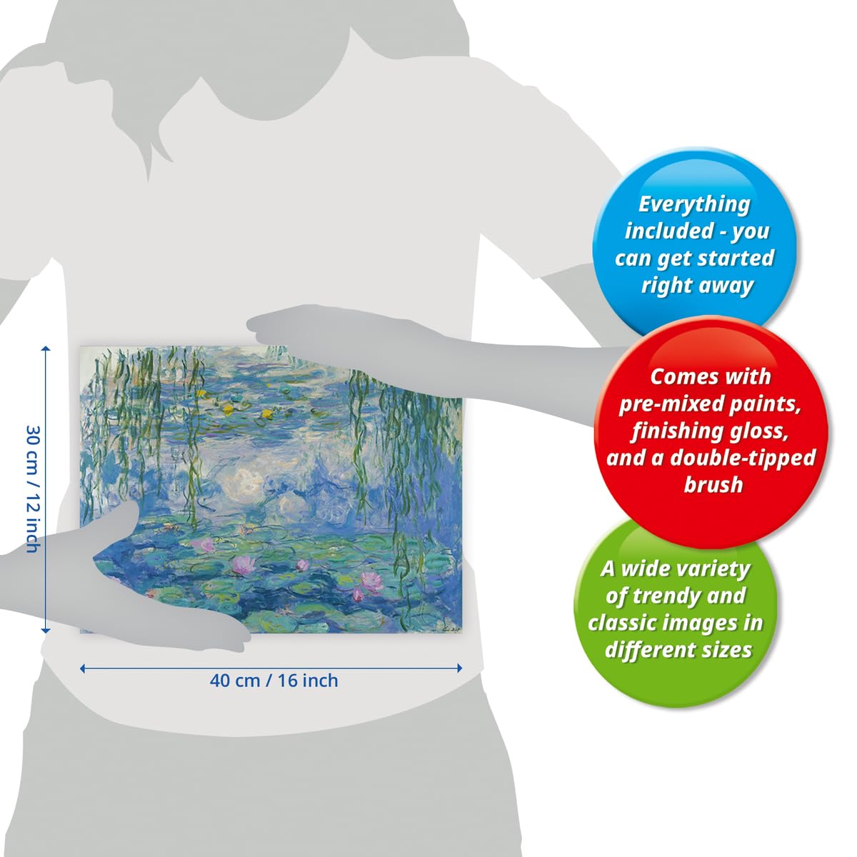 Ravensburger Monet: Waterlilies Paint by Numbers Kit for Adults - 23651 - Painting Arts and Crafts for Ages 14 and Up Ravensburger