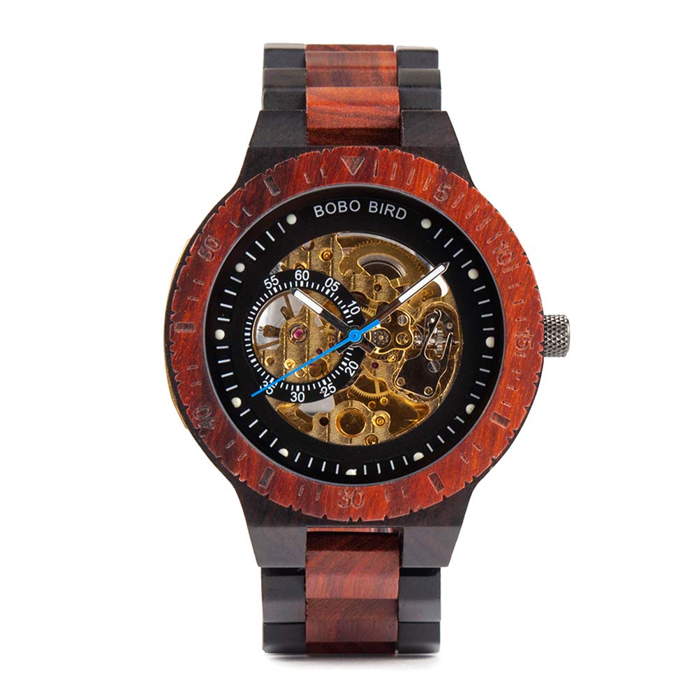BOBO BIRD Mens Wooden Watches Luxury Mechanical Watch Lightweight Wood Band Timepieces for Men with Gift Box BOBO BIRD