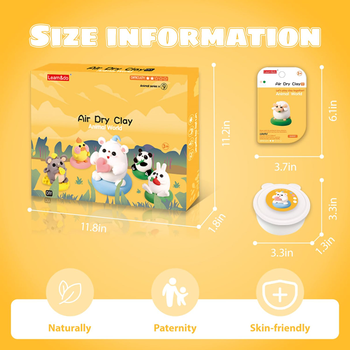 Air Dry Clay Kits: 9 DIY Animal Clay Kit for Kids 3+, Child-Safe Modeling with Guides, Creative Birthday & Holiday Gift for Boy & Girl LITTCO