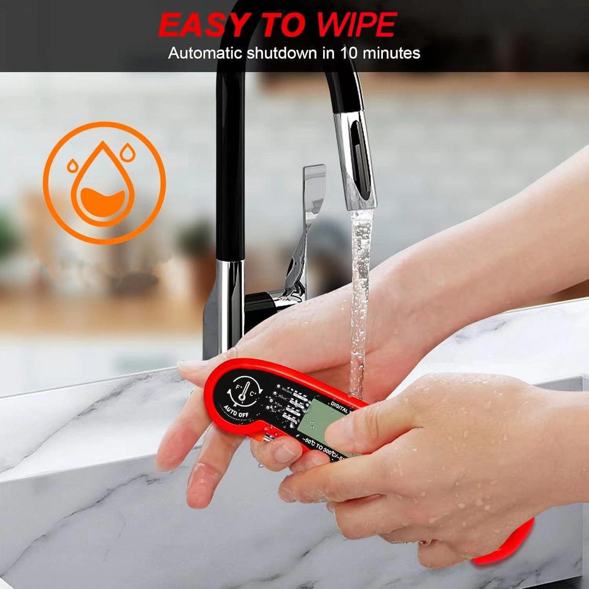 Meat Thermometer Digital for Cooking and Grilling, Collapsible Probe, with Magnet, Calibration, Backlight Waterproof Food Thermometer, Instant Read Thermometer for Kitchen, Meat, Steak, Turkey YPNZXQDX